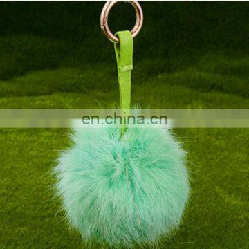 Promotional Charm Fluffy Fox Fur Ball Pom Poms Accessories Plush Keychain Car Keyring Bag Purse Pendant Heart Shape photo-6