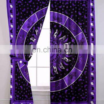 Indian Beautiful Astrology Mandala Home Decor Curtain Window Balcony Purple Color Wall Hanging