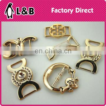 Fashion lady shoe decorative gold shoes accessories plastic