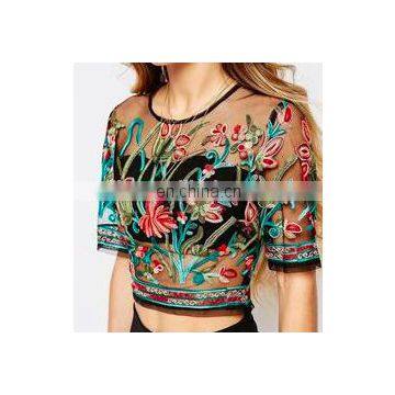 2017 Popular Fashion Embroidery Flower Dress Making Lace Fabric HX-014 photo-5