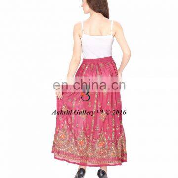 100% Cotton Women Maxi Party Skirt Embrodeiry Wholesale Indian Long Skirts Women Boho Dress Pants photo-2