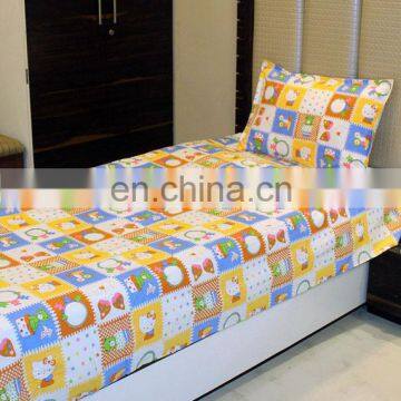 Multicolor Cartoon Single Bedsheet