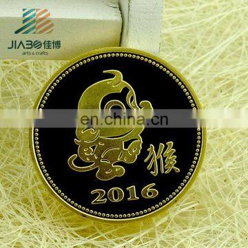 Jiabo custom company monkey gold metal souvenir coins