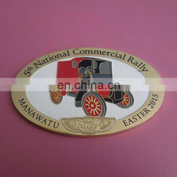 custom metal enamel plate for wholesale, engraved color logo bag plate