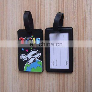 Black durable and waterproof airplane luggage tags/silicon rubber luggage tag