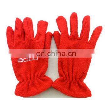 custom unisex high quality red embroidery fleece gloves