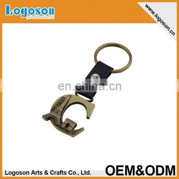 logoson factory alibaba best quality embossed C with black leather key chains