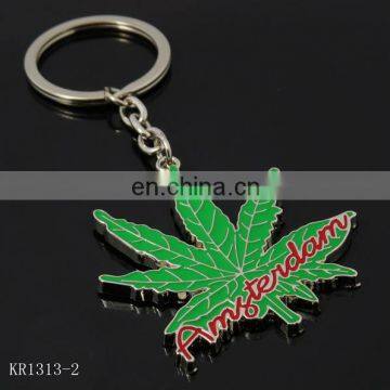 Holland tourist souvenir maple leaf shape keychain