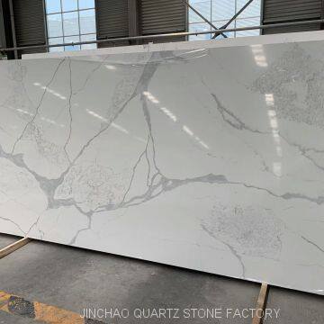 Artificial calacatta white quartz slabs