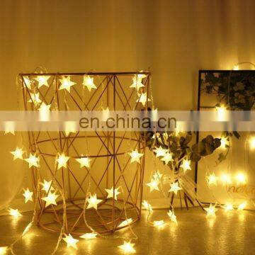 Waterproof Clear LED Star String Lights USB Christmas Holiday White Star Shape String Lights photo-5