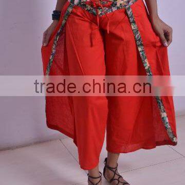 RED Wide Leg Thai Harem Alibaba Gypsy Hippy Boho Cotton Fisher Man Wrap Yoga Butter Fly Pant Trouser