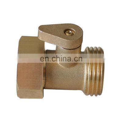 Garden 3/4" brass hose connector with shut off valve