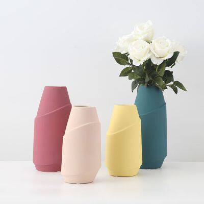 Flower Arrangement Table Decoration Round Ceramic Vase For Wine Cabinet