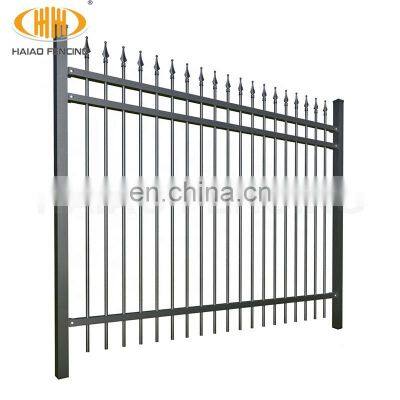 Haiao Fencing Spearhead Iron Fence Panels Black Tubular Metal Fence