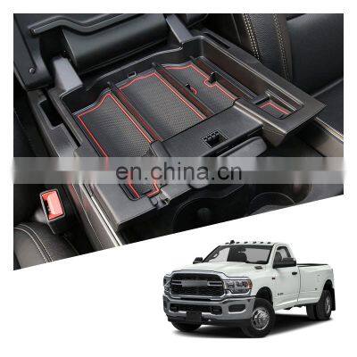 Interior Accessories Parts Silicone Armrest Rest Storage Box Center Control Console Organizer Tray For Dodge Ram 1500 2500 3500