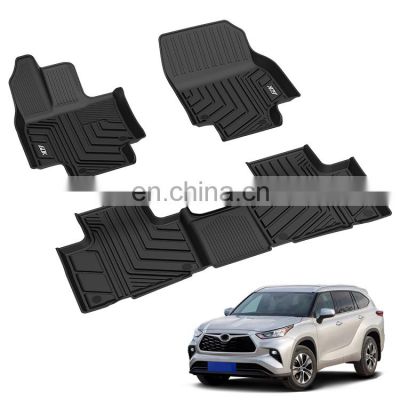 Bulk Sale Durable All Weather Waterproof  4 Pcs Black Rubber Tpe Car Floor Mats For TOYOTA HIGHLANDER 2020