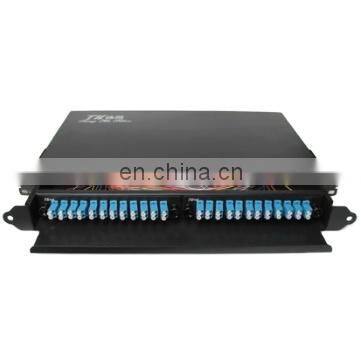 Sliding Type Fully Equipped FTTH 24 Port 48 CORE  LC Indoor Fiber Optic Patch Panel