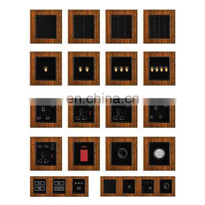 10A/16A 250V Wood Grain Black Silver Alloy Switch Socket Electrical Wall Socket Switch Panel Child Protection Design photo-5