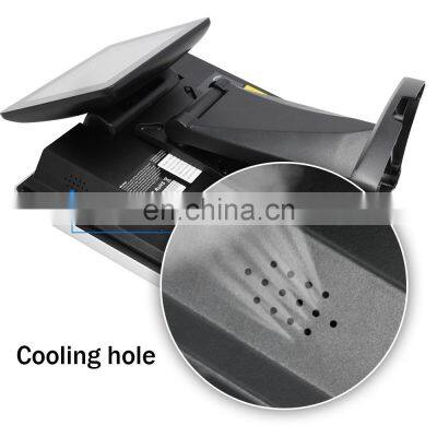 15'' Touch Screen All in One POS System Wifi/Dual Screen Cash Register/Built-in 8inch Customer Display Cashier POS Machine photo-3