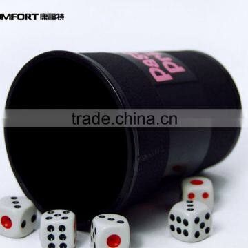 party bar funny black mini portable plastic dice shaker cup