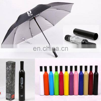 Promotional Cheap Price Free, Sample Colorful Wine Bottle Folding Umbrella Custom Logo Price Water Bottle Umbrella/ photo-4