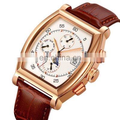 Skmei 9247 Leather Strap Watch Men Luxury Brand Waterproof Automatic Mechanical Watch