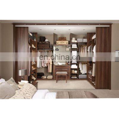 MDF walkin wooden solid wood bedroom customized wardrobe closets