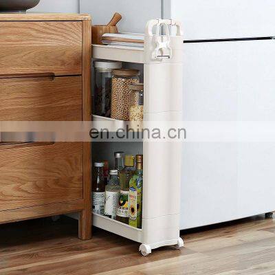 3-tier multi-functional slim storage cart narrow space bathroom storage shelf  organizer  plastic organizer kitchen racks