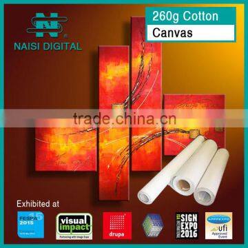 260gsm Eco solvent wholesale pure cotton canvas for digital printing