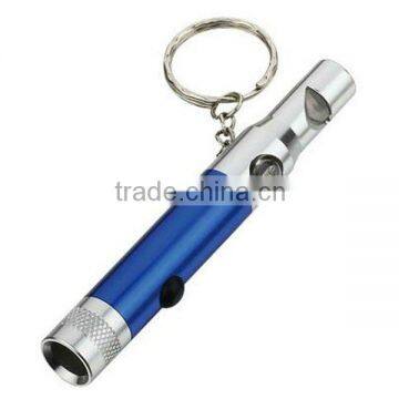 keychain aluminum whistle flashlight with compass