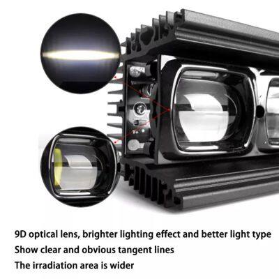 New Design 6D Driving Beam Super Bright 45W 8 Inch Led Light Bar With Amber White Daytime Running Time for Offroad ATV UTV Truck photo-2