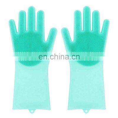 2022  New Heat-resistant Design Silicone Cleaning Brush Scrubber Gloves dish washing gloves