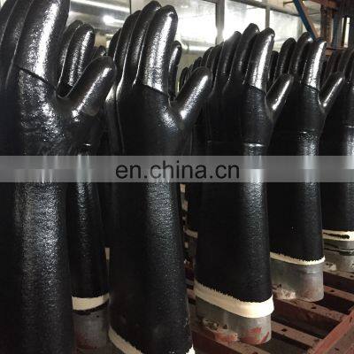 Long Cuff 500 Degree Black Cotton Lined Neoprene Industrial Kitchen Oven Frying Heat Resistant Gloves photo-4