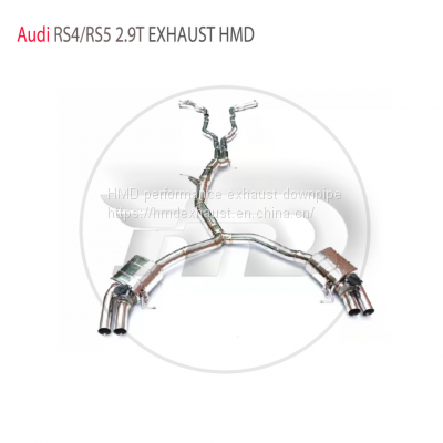 HMD Stainless Steel Exhaust System Performance Catback Front Pipe for Audi RS5 2.9T Auto Accesorios Electronic Valve Muffler whatsapp008613189999301