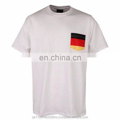 Round Neck Custom Flag Pocket Printed T-Shirt For Men