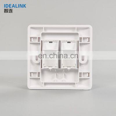 86*86mm 3m RJ45 2 Ports Network Keystone Wall Face Plate For Cat6 Cable photo-5