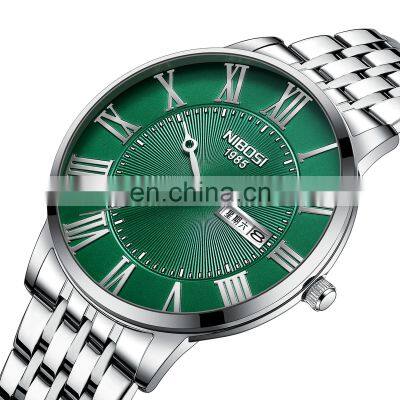 NIBOSI 2527 Simple Design Fashion Business Stainless Steel Waterproof Chronograph Quartz Watch for Men photo-3