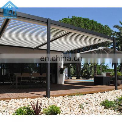 Outdoor sunshade waterproof gazebo louver pergola tent