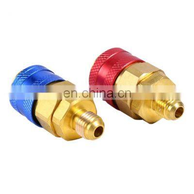 QC-12L QC-12H R134a Car A/C Manifold Charging Air Conditioner Refrigeration Refrigerant Brass Adapters Quick Coupler photo-2