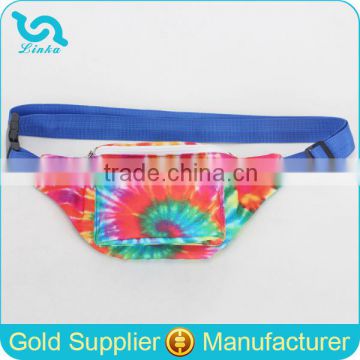 Fashion Tye Dye Polyester Belt Bag Adjustable Long Belt Bag Waist Belt Bag