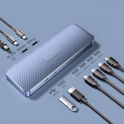 4-channel HDMI Live Video Capture Card Thunderbolt 3 Docking Station With DP