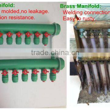 Better than copper water manifold, PPR water distribution radiant floor heating manifold