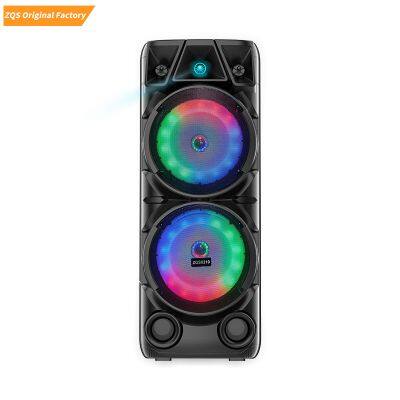 SING-E ZQS8210 Dual 8 Inch Subwoofer RGB Light Home Theatre Wireless Party Dj Karaoke Multimedia With Display Screen Speaker