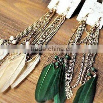 Fashion Feather Tie-in Dress Diamond Earrings