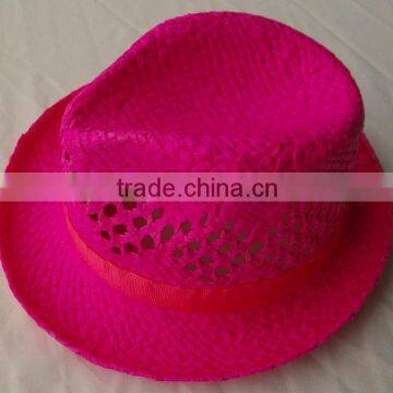 Paper Straw Weaving Fedora Hats For Woman