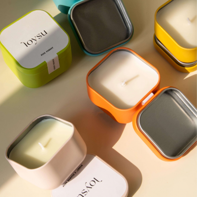 Eno New Design Wholesale Custom Private Label Soybean Wax Tin Scented Candles Holiday Gift to Classmate Friends Birthday Candles
