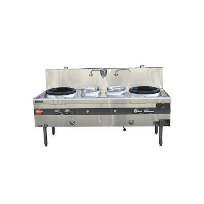 Silent & Energy-Saving Type B Cast Iron Series Natural Gas Double Wok & Double Warm Stove