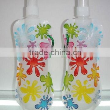 2015 kids foldable water bottle manufactured BPA free cheap plastic water bottle