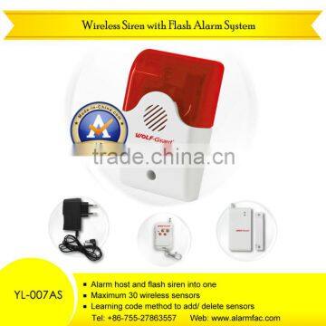 Spot wireless Outdoor sound siren LED flash alarm system with door gap sensor