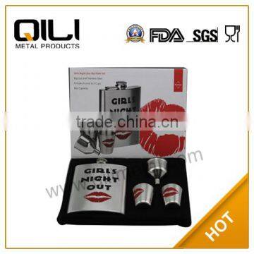 gift set of hip flask online with 2 cups and funnel set